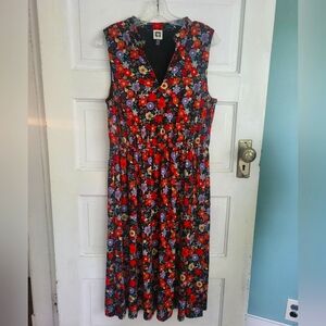 Anne Klein Floral Midi Dress Pockets 12